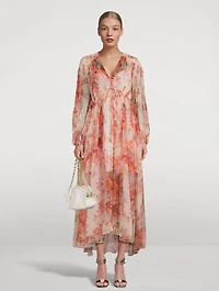 Devi Silk Maxi Dress Floral Print