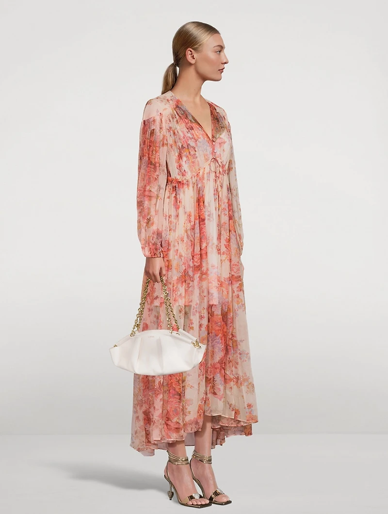 Devi Silk Maxi Dress Floral Print