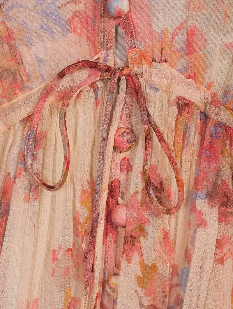 Devi Silk Maxi Dress Floral Print