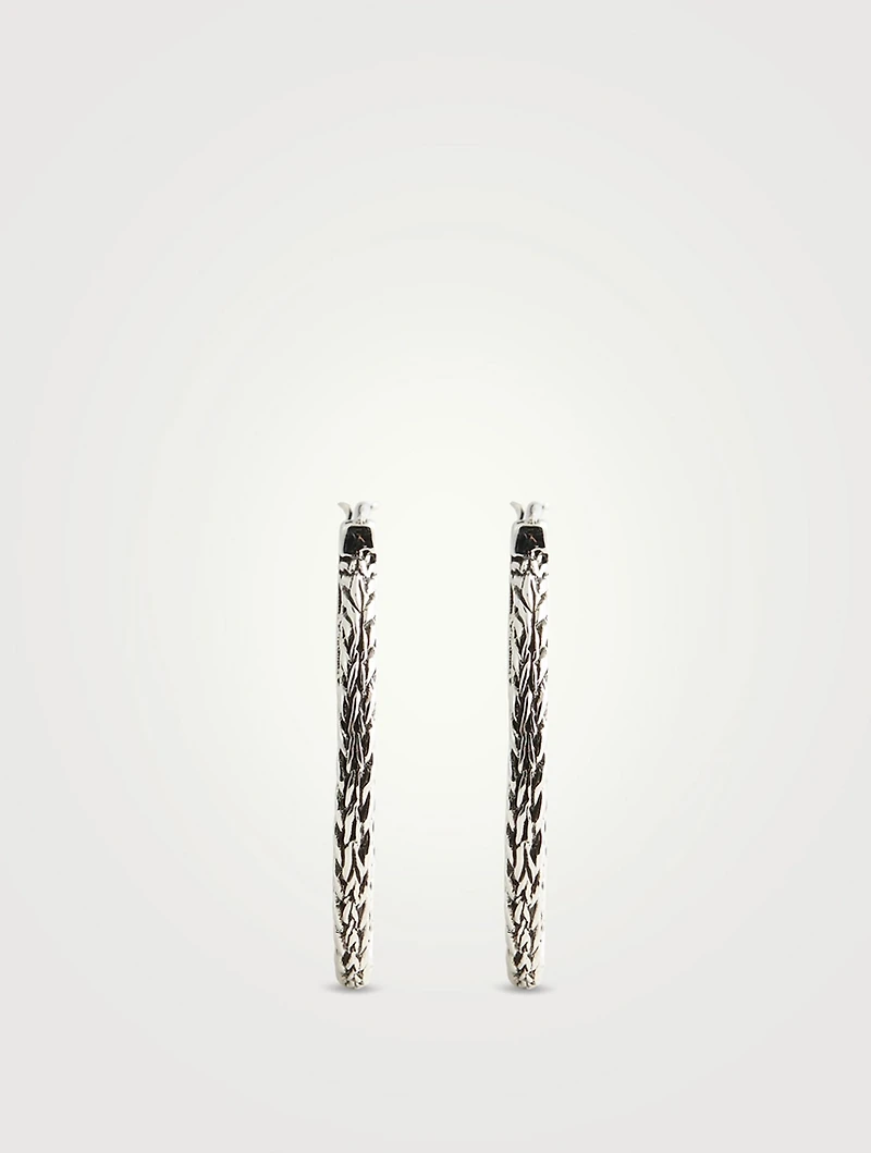 Rata Chain 26MM Silver Hoop Earrings