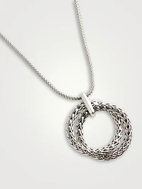 Classic Chain Silver Interlink Pendant Necklace
