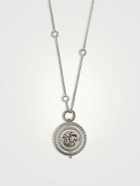 Moon Door Pendant Necklace With Pavé Sapphire
