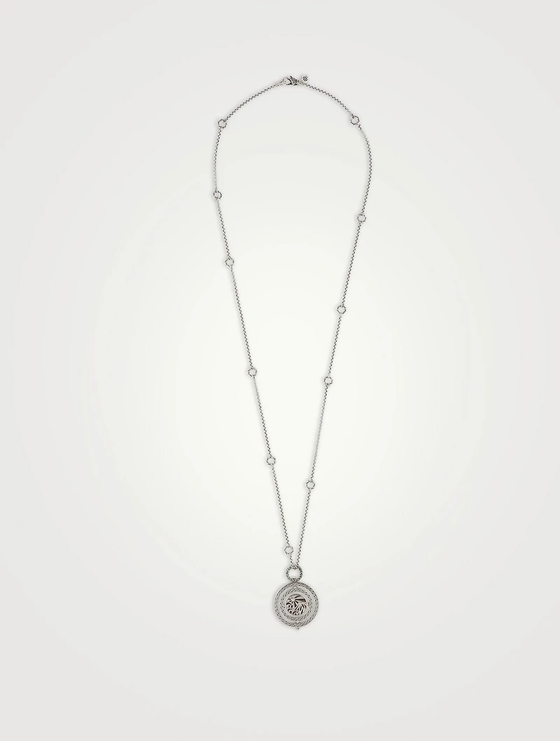 Moon Door Pendant Necklace With Pavé Sapphire