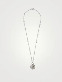 Moon Door Pendant Necklace With Pavé Sapphire