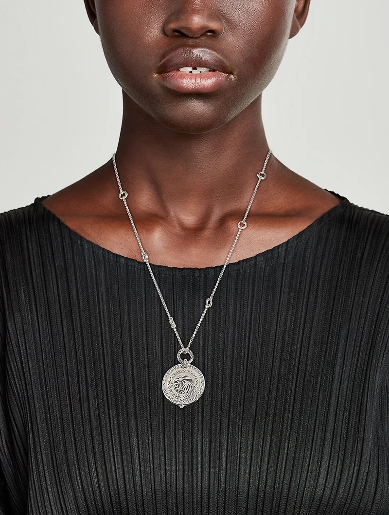 Moon Door Pendant Necklace With Pavé Sapphire