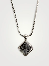 Classic Chain Pendant Necklace With Black Spinel