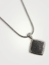 Classic Chain Pendant Necklace With Black Spinel