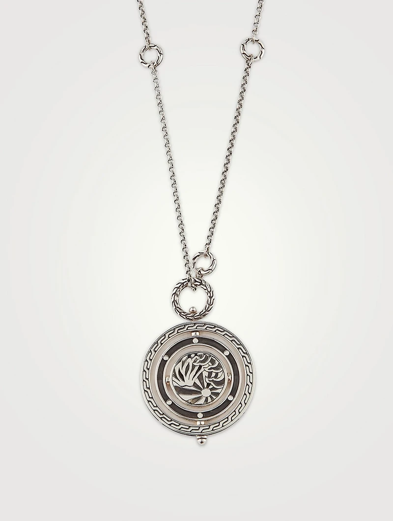 Moon Door Pendant Necklace With Mother-Of-Pearl