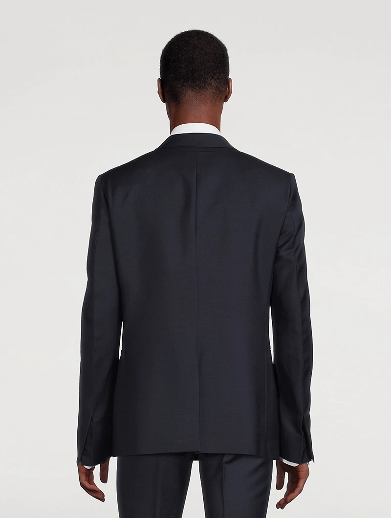 Wool And Mohair Slim-Fit Jacket With Satin Collar