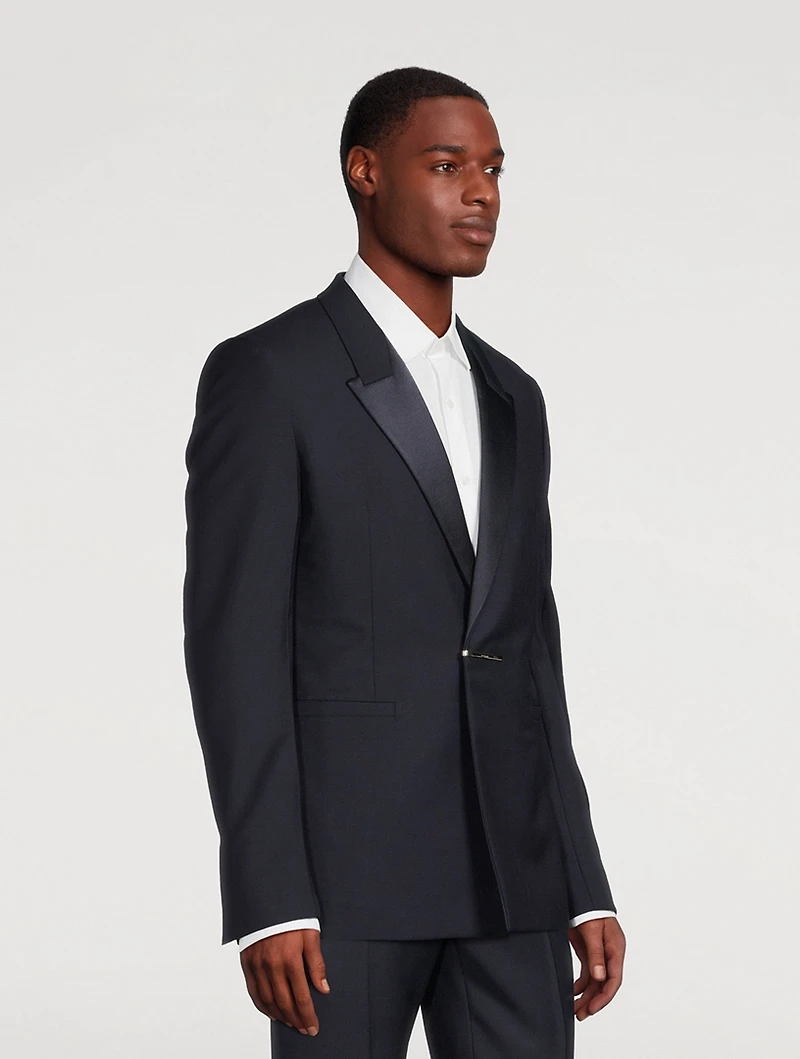 Wool And Mohair Slim-Fit Jacket With Satin Collar