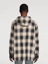 Cotton Check Shirt With Hood