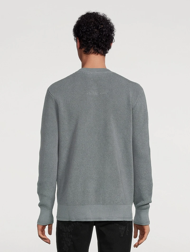 Embroidered Metal Logo Sweater