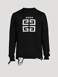 Star Embroidered 4G Logo Crewneck Sweater