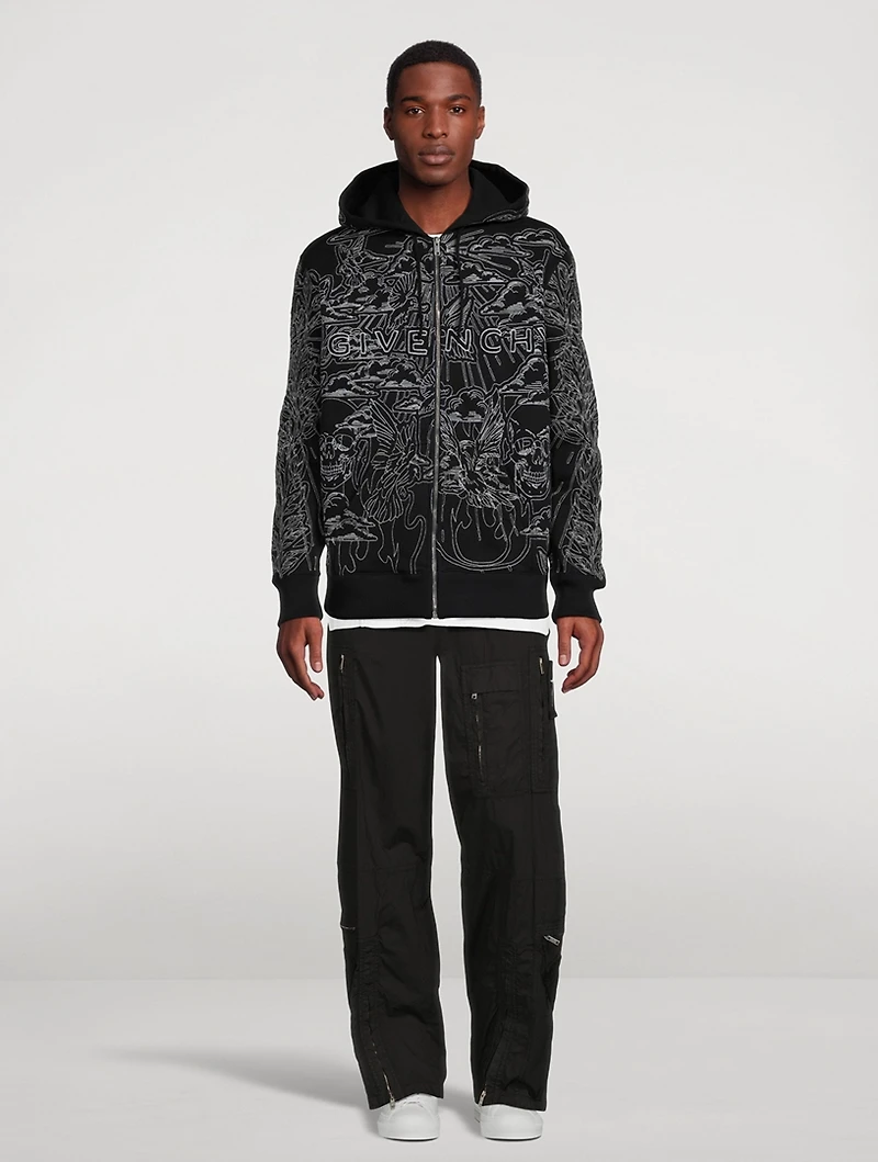 Base Classic Fit Zip Hoodie With Embroidered Logo