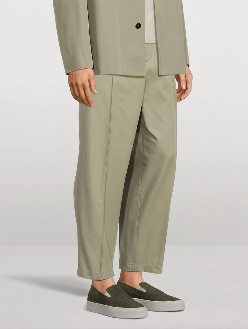 Cotton Straight-Leg Pants
