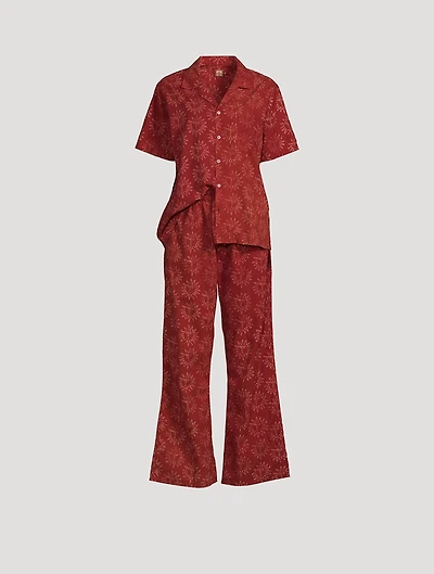 Desmond & Dempsey x Ōshadi Cuban Long Pajama Set Helios Print