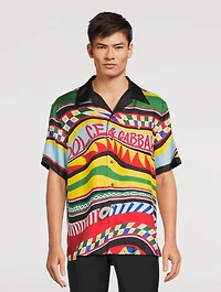 Silk Short-Sleeve Shirt Carretto Print