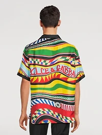 Silk Short-Sleeve Shirt Carretto Print