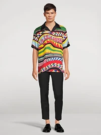 Silk Short-Sleeve Shirt Carretto Print