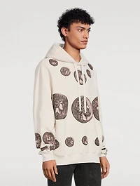 Cotton Hoodie Coin Print