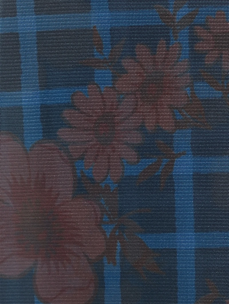 Mead Mesh T-Shirt Flower Check Print