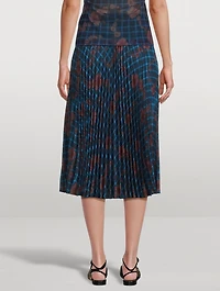 Karney Midi Skirt Flower Check Print