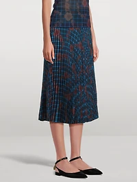Karney Midi Skirt Flower Check Print