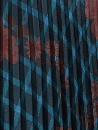 Karney Midi Skirt Flower Check Print