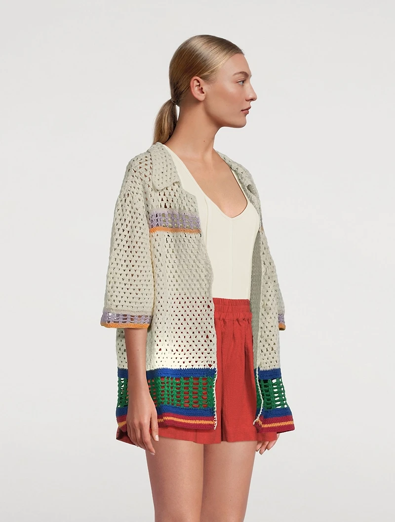 Zippy Crochet Short-Sleeve Shirt