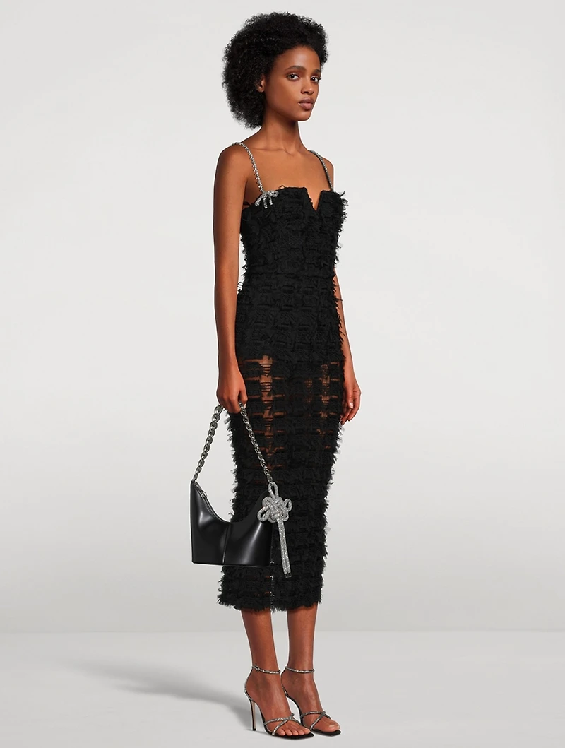 Cherie Amour Embellished Tulle Midi Dress