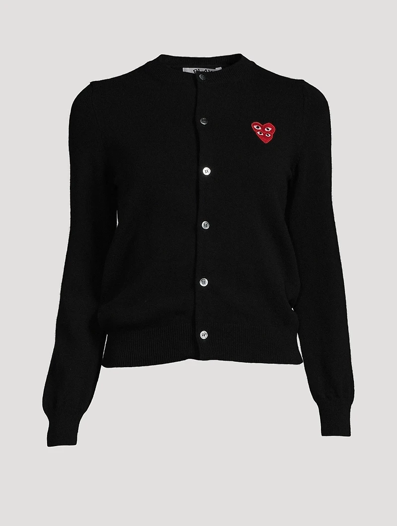Overlapping Hearts Wool Cardigan