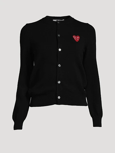 Overlapping Hearts Wool Cardigan