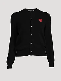 Overlapping Hearts Wool Cardigan