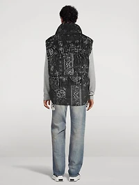 Bandana Corduroy Down Puffer Vest
