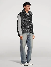 Bandana Corduroy Down Puffer Vest