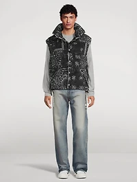 Bandana Corduroy Down Puffer Vest