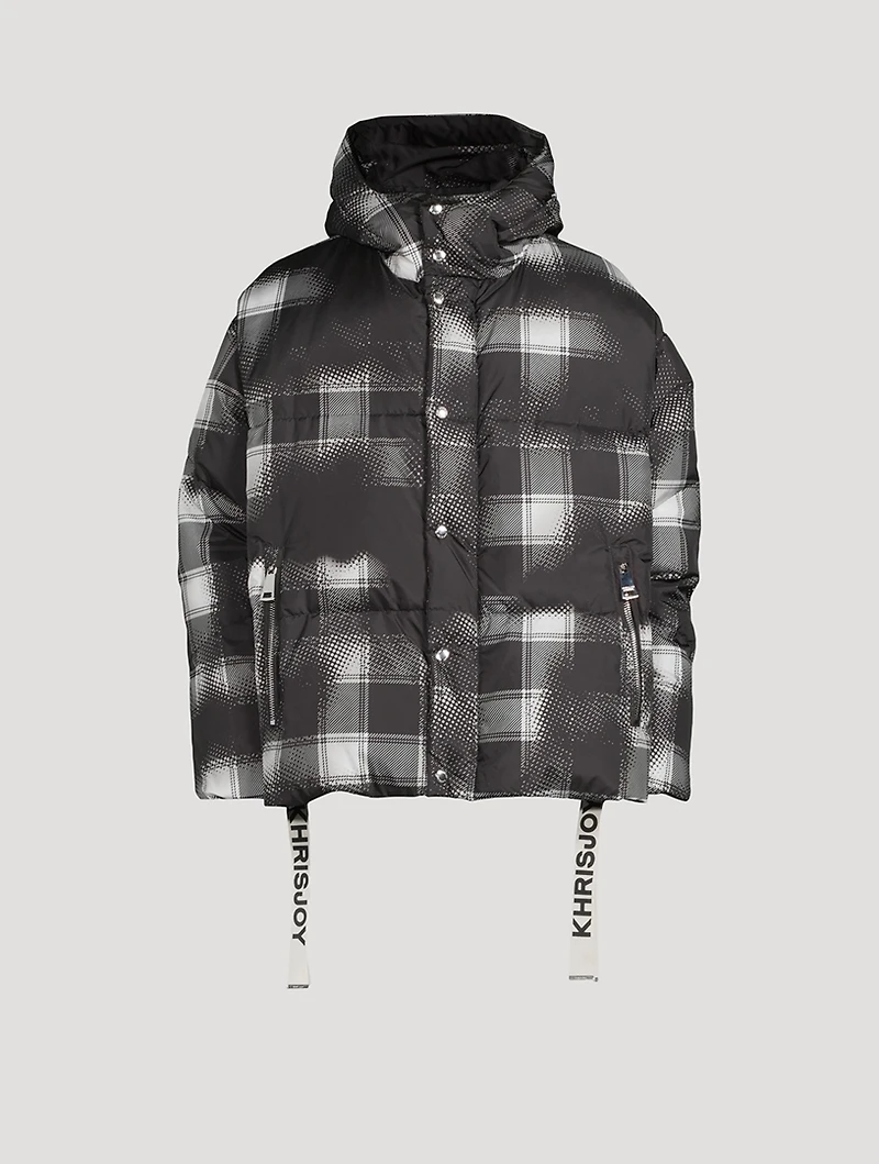 Khrisman Down Puffer Jacket Shades Check Print