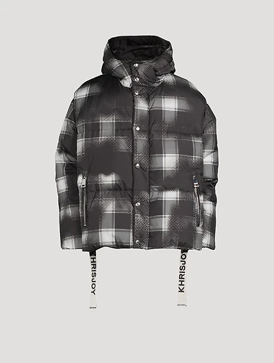 Khrisman Down Puffer Jacket Shades Check Print