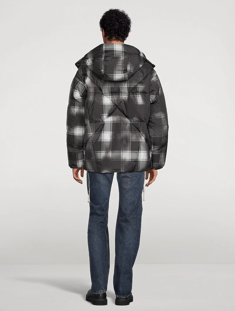 Khrisman Down Puffer Jacket Shades Check Print