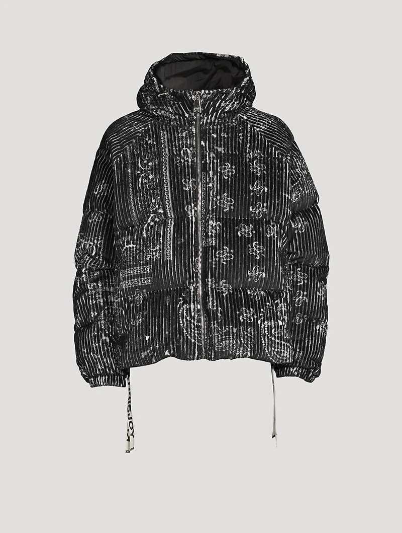 Bandana Corduroy Down Puffer Jacket