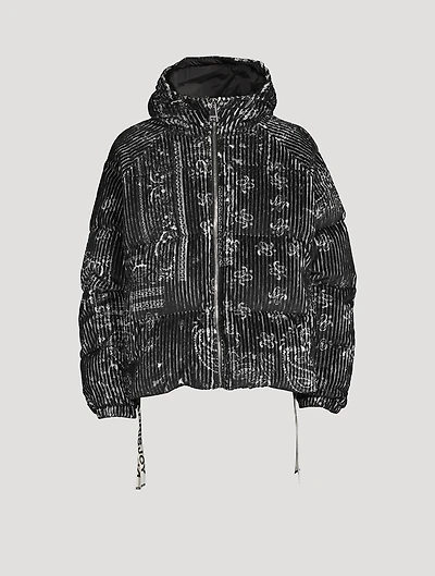 Bandana Corduroy Down Puffer Jacket