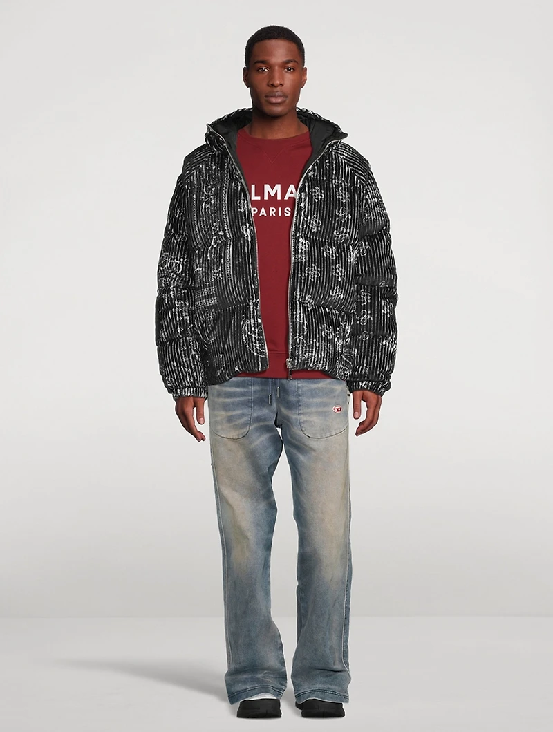 Bandana Corduroy Down Puffer Jacket