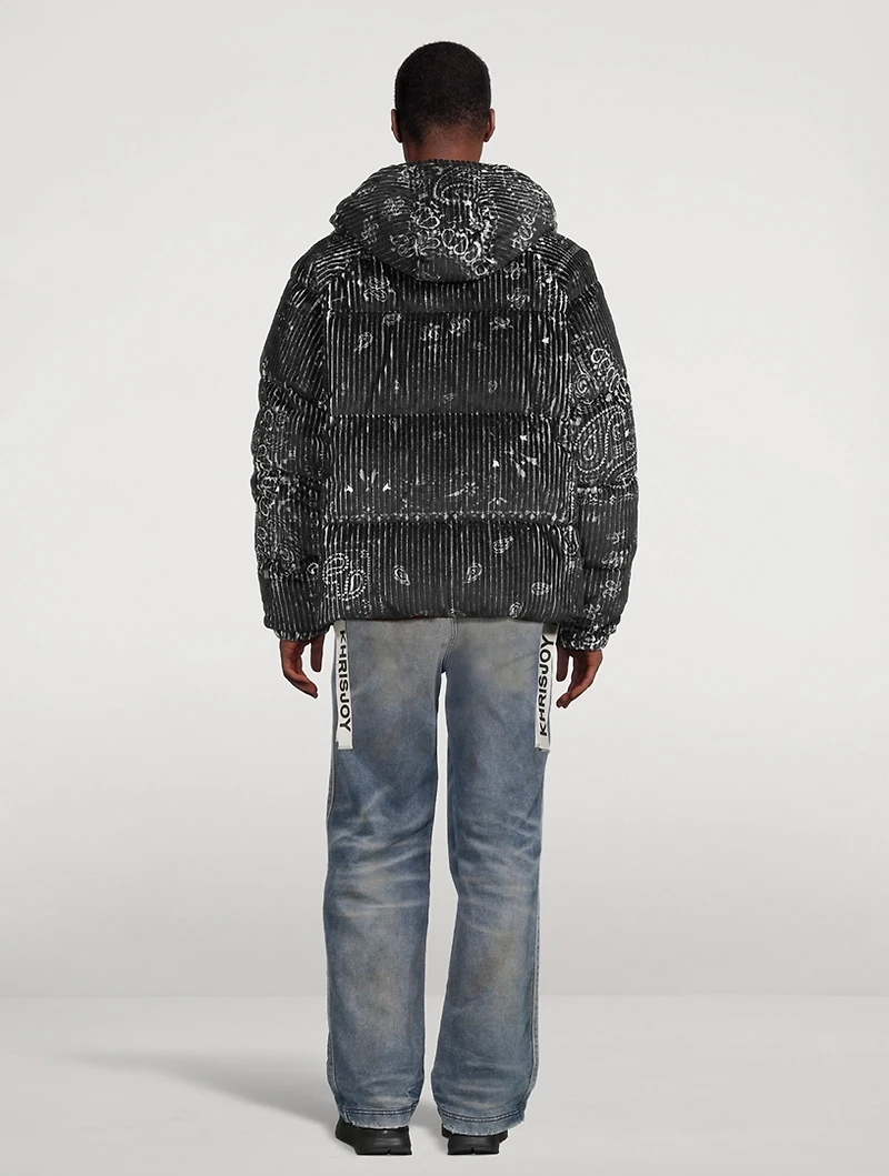 Bandana Corduroy Down Puffer Jacket