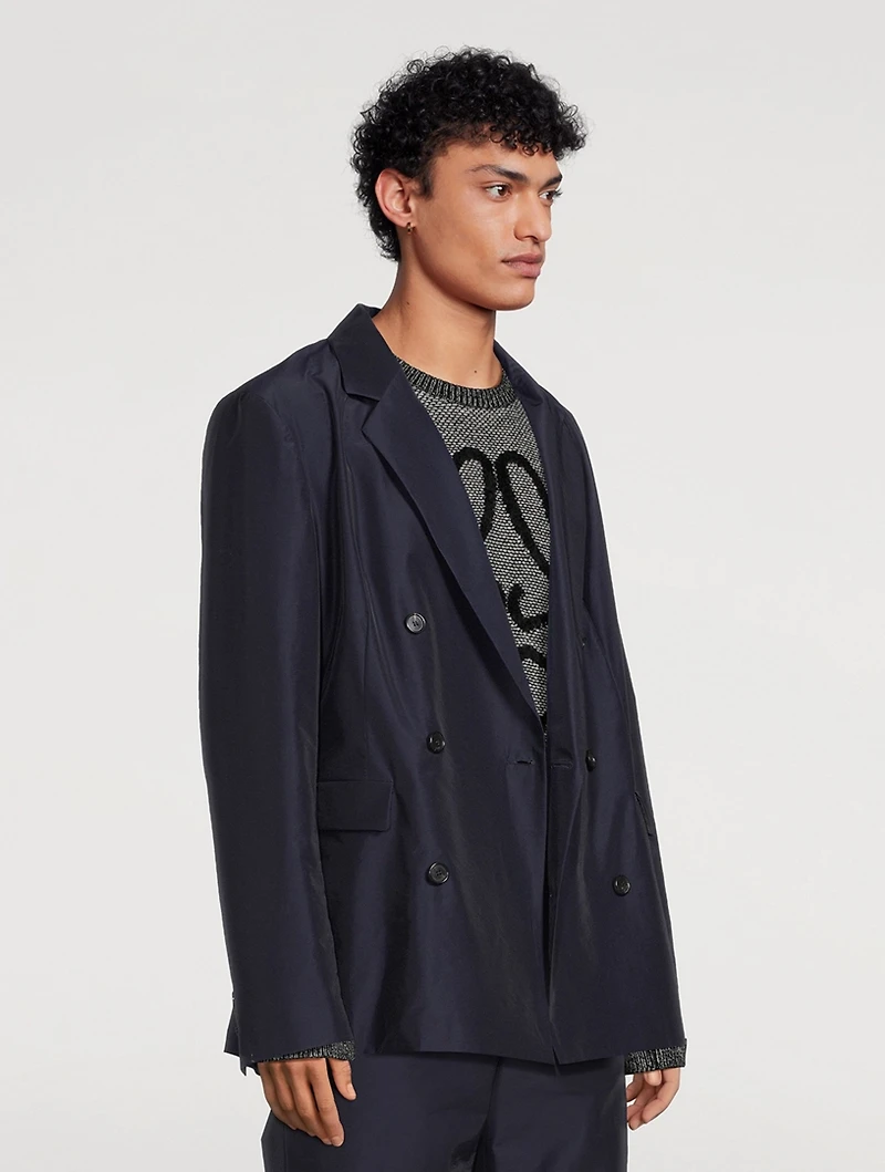Wool-Blend Double-Breasted Jacket