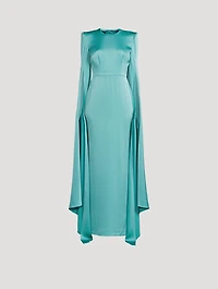 Bennett Cape-Sleeve Long Gown