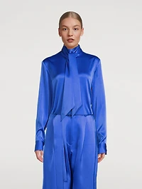 Fallon Satin Bow Blouse