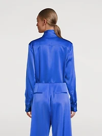 Fallon Satin Bow Blouse