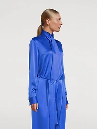 Fallon Satin Bow Blouse