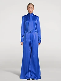 Fallon Satin Bow Blouse