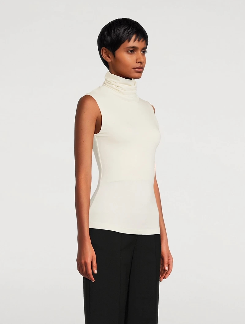 Second Skin Sleeveless Turtleneck Top
